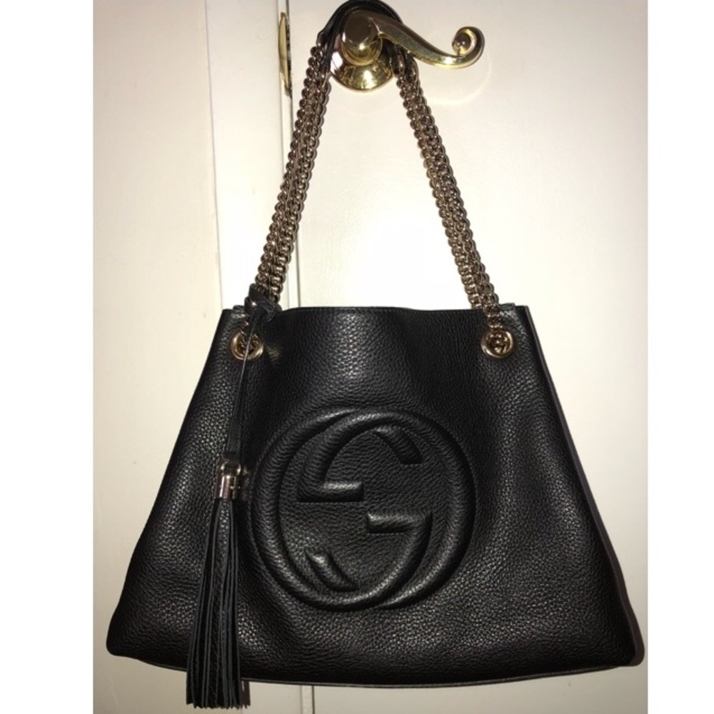 Gucci Soho Medium Chain Leather Tote 100%authentic